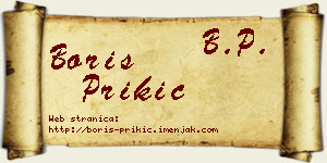 Boris Prikić vizit kartica